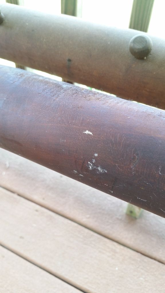 Removing paint splatter from stained wood Antiques Board